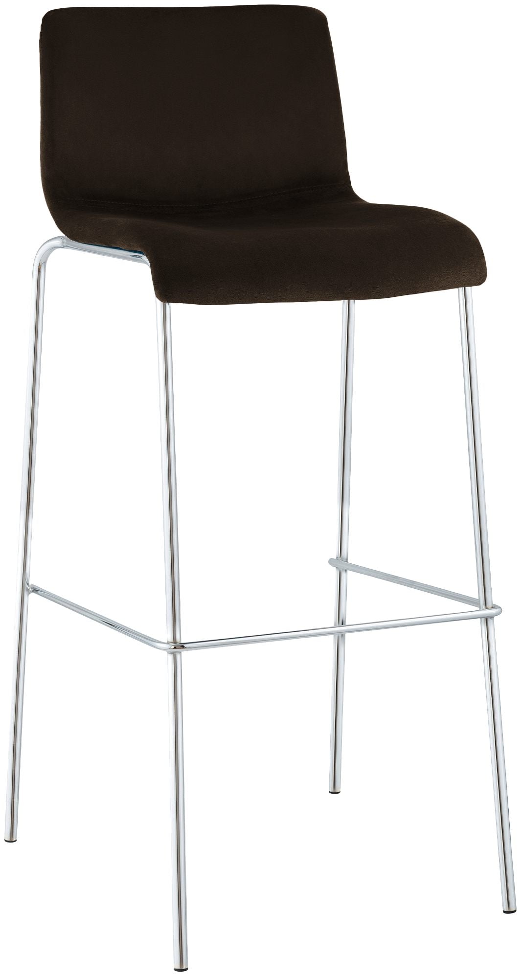 Barhocker Hover Samt Vierfußgestell Chrom CLP