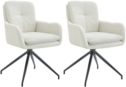 2er Set Esszimmerstühle Pickett Stoff CLP