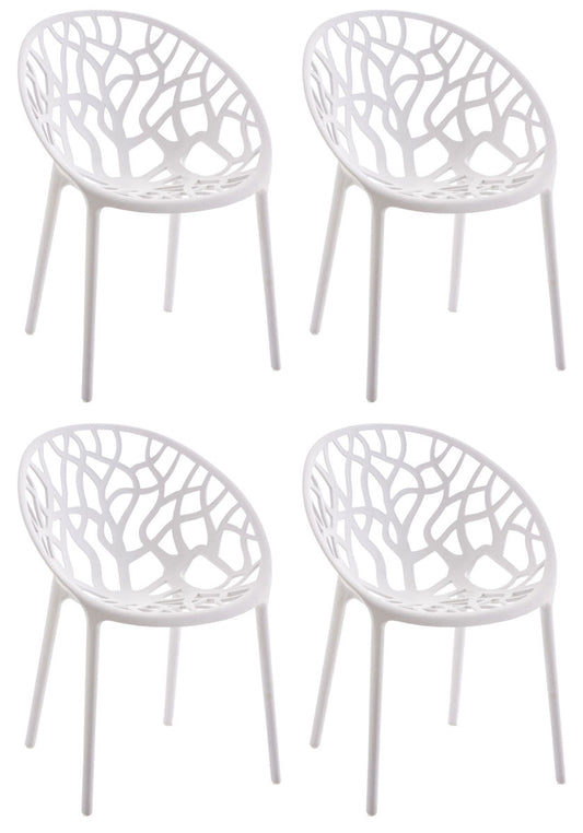 4er Set Stapelbare Gartenstühle Hope - CLP SHOP