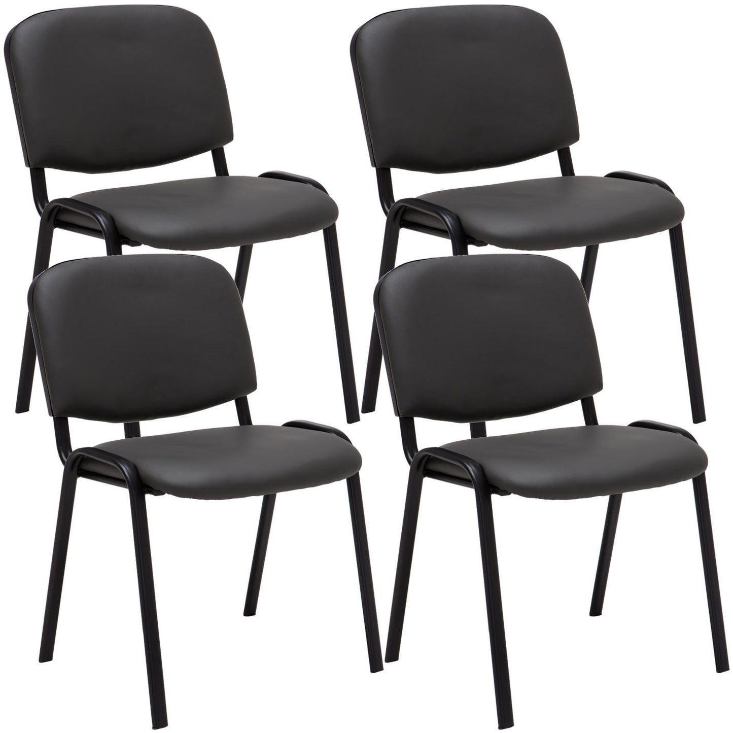 4er Set Besucherstuhl Ken Kunstleder - CLP SHOP