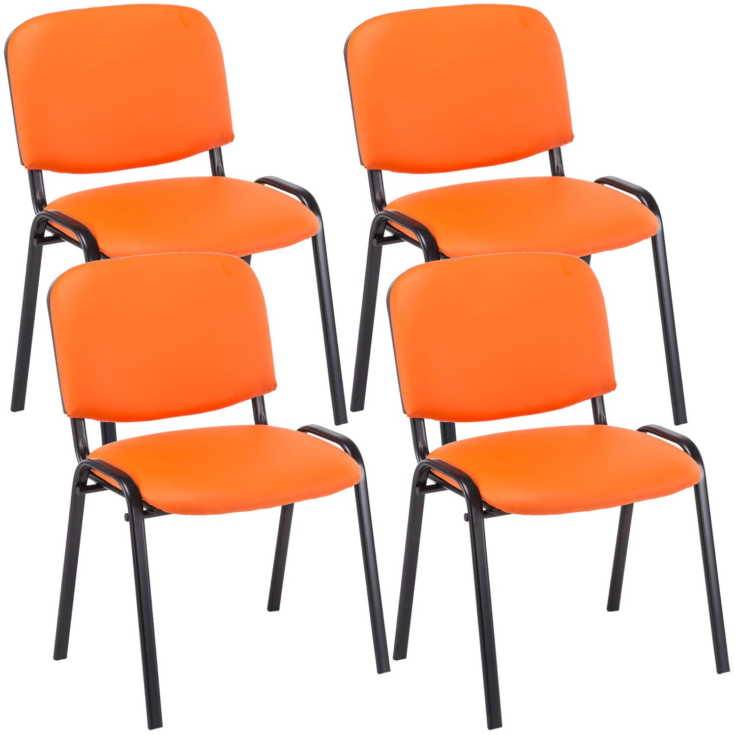 4er Set Besucherstuhl Ken Kunstleder - CLP SHOP