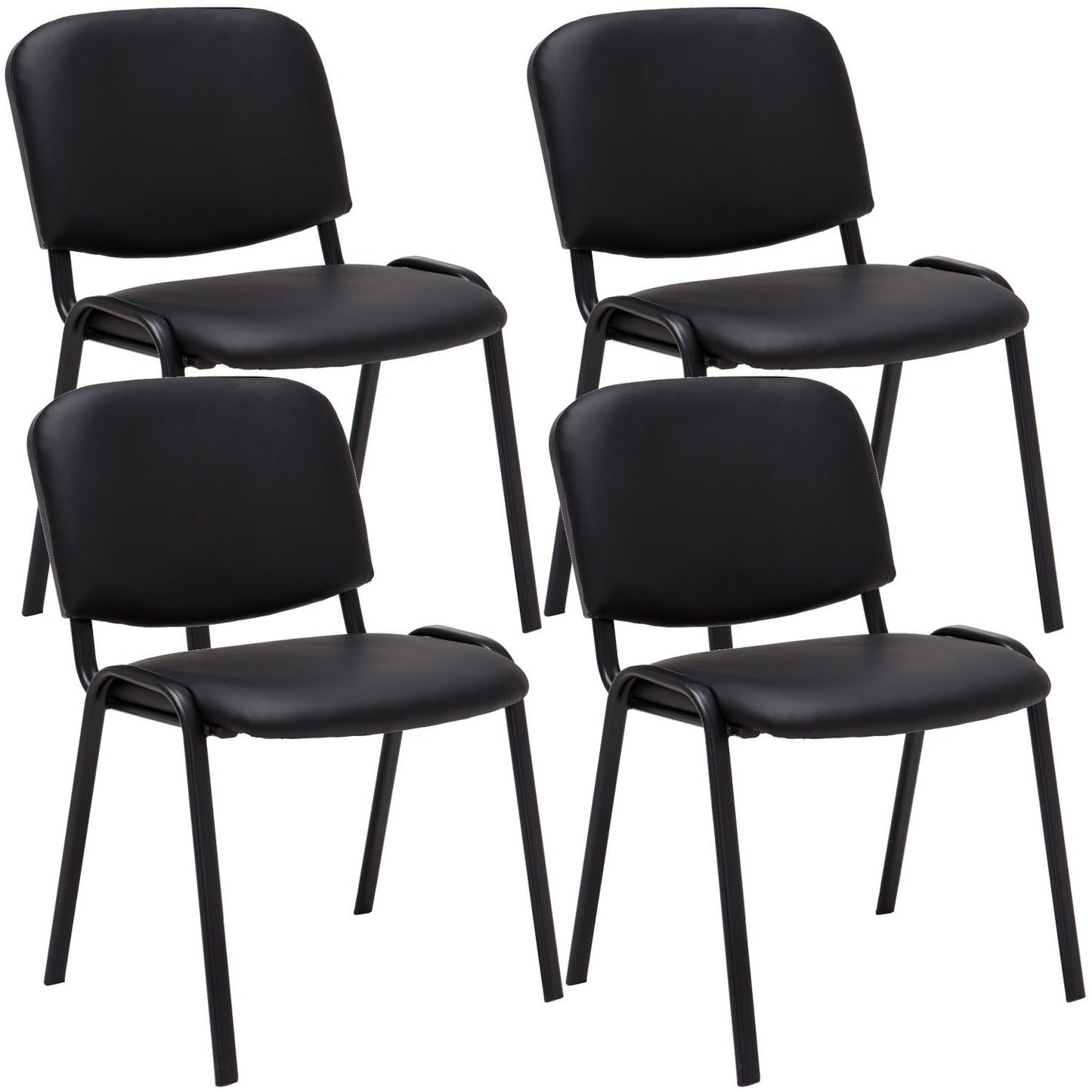 4er Set Besucherstuhl Ken Kunstleder - CLP SHOP