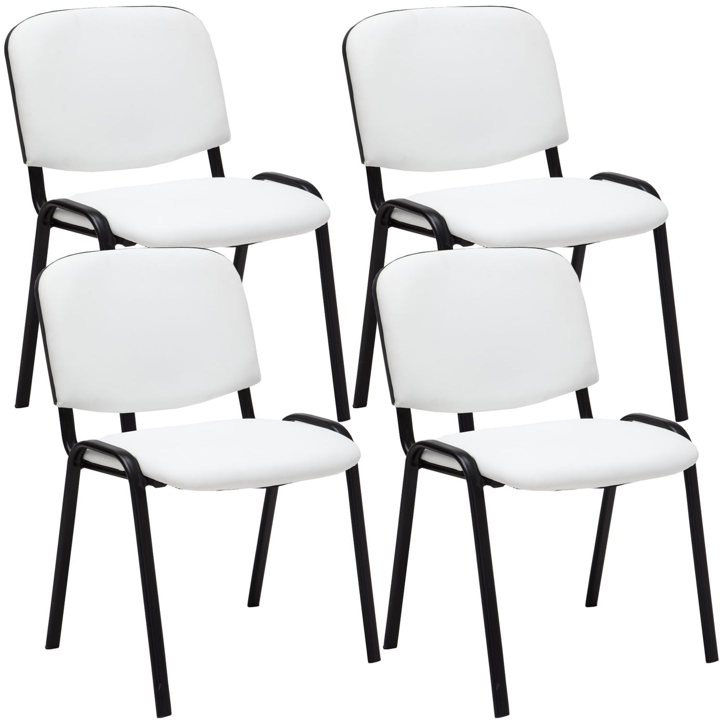 4er Set Besucherstuhl Ken Kunstleder - CLP SHOP