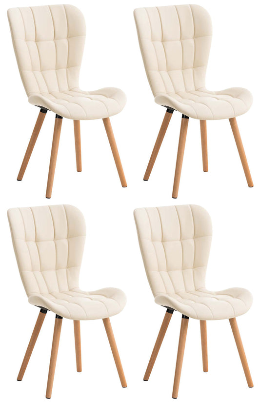4er Set Esszimmerstuhl Elda Kunstleder - CLP SHOP
