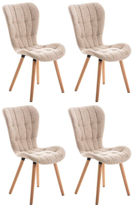 4er Set Esszimmerstuhl Elda Stoff - CLP SHOP