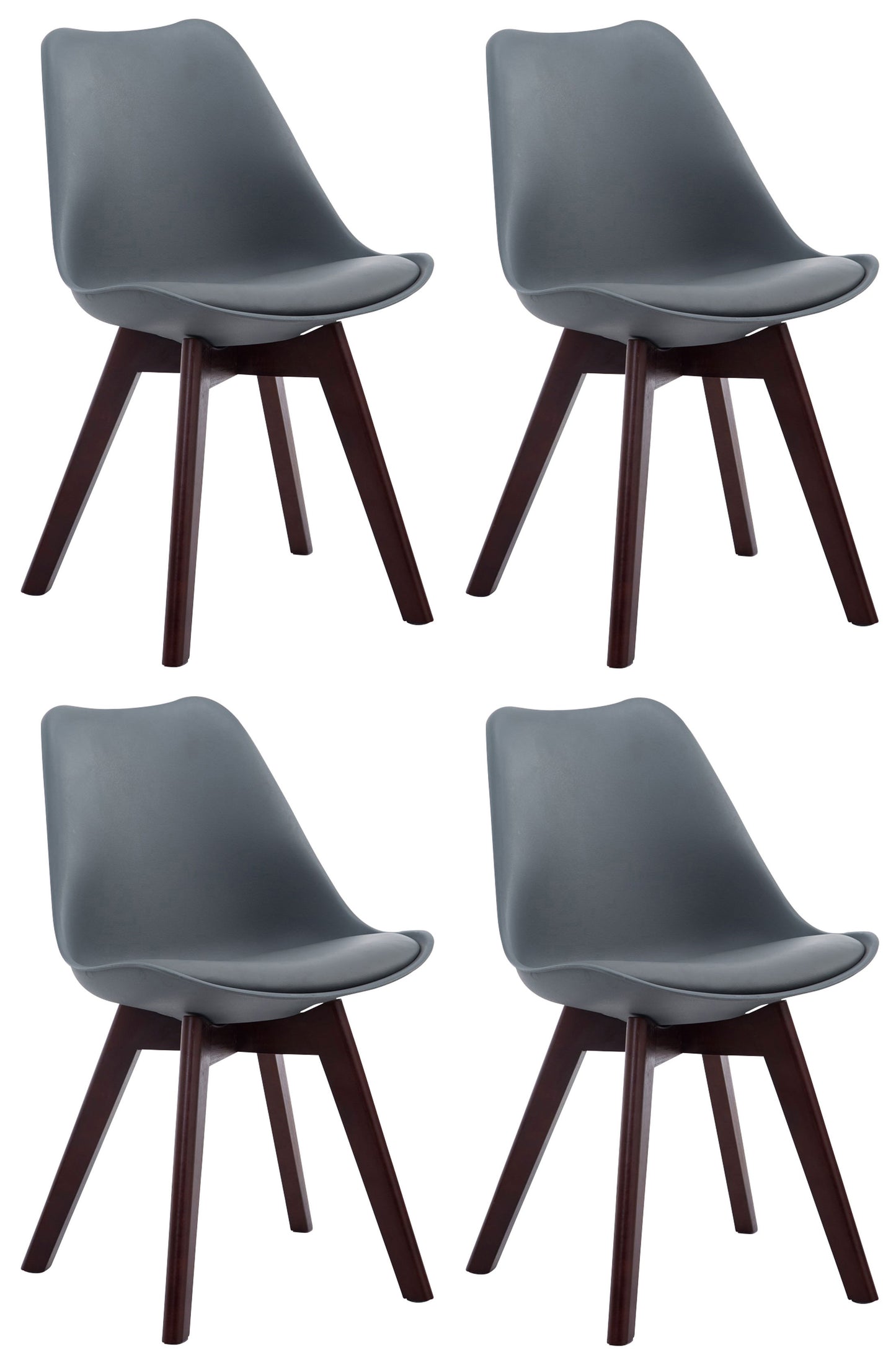4er Set Besucherstühle Borneo Kunstleder - CLP SHOP