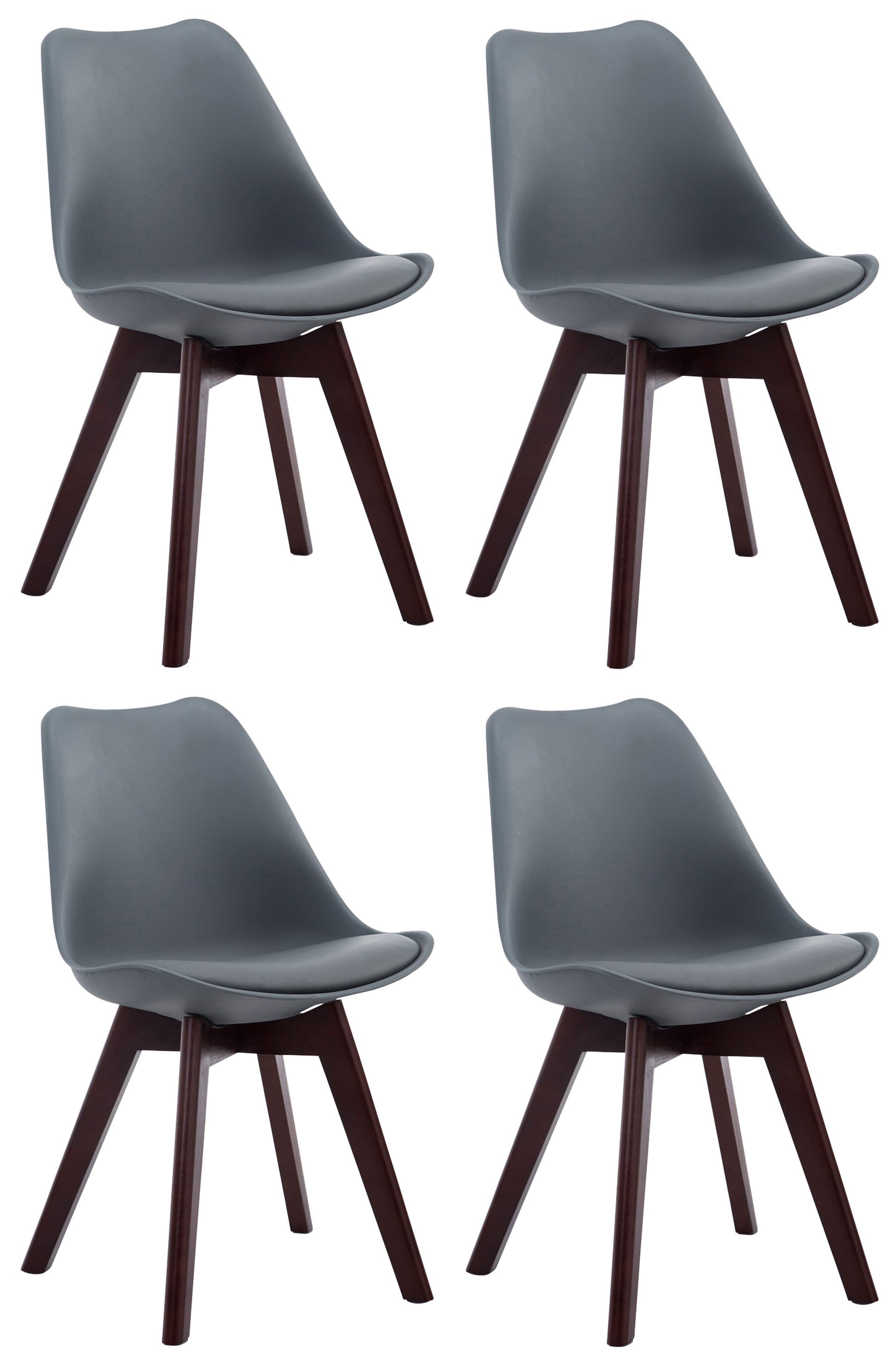 4er Set Besucherstühle Borneo Kunstleder - CLP SHOP