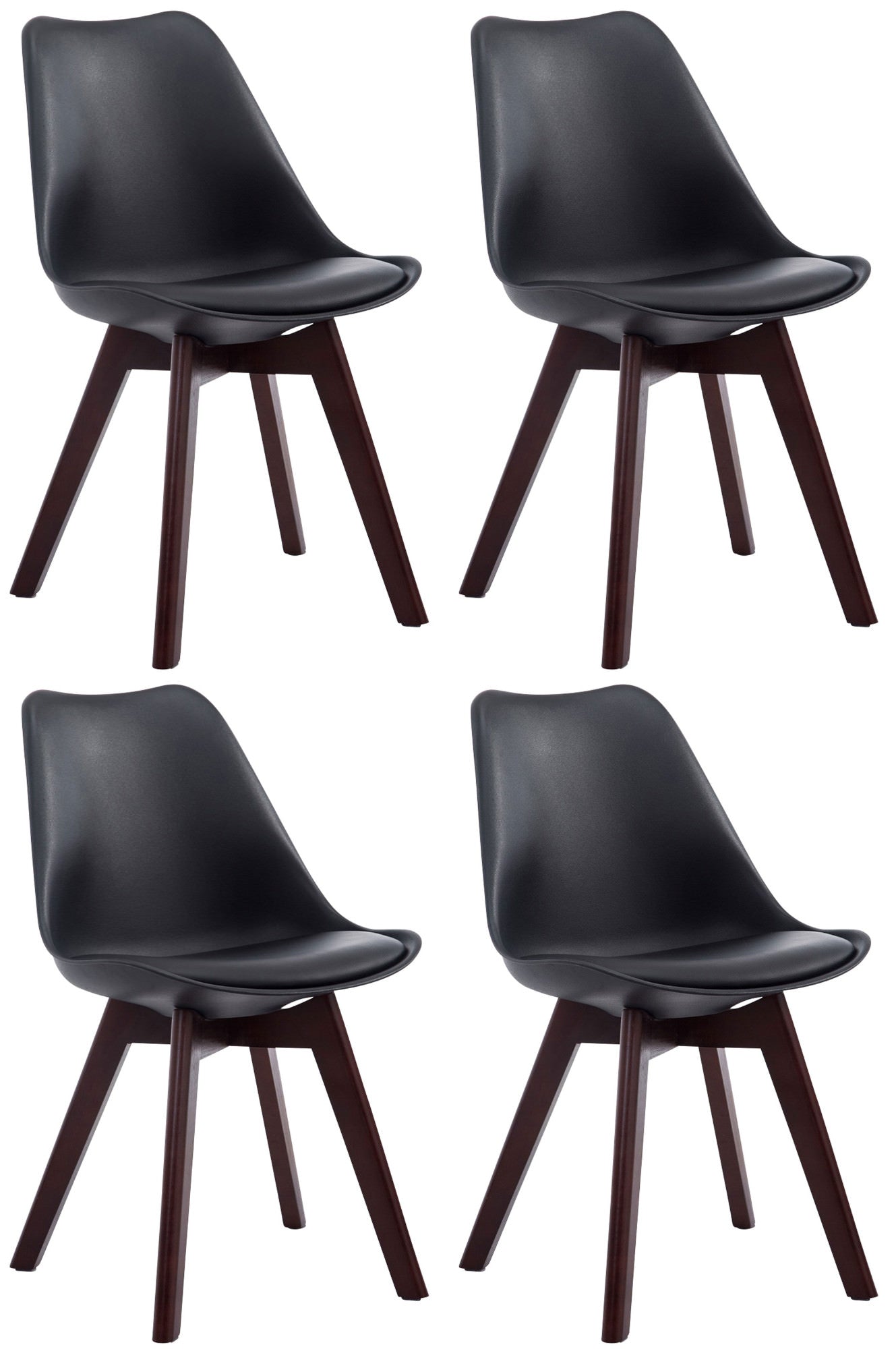 4er Set Besucherstühle Borneo Kunstleder - CLP SHOP