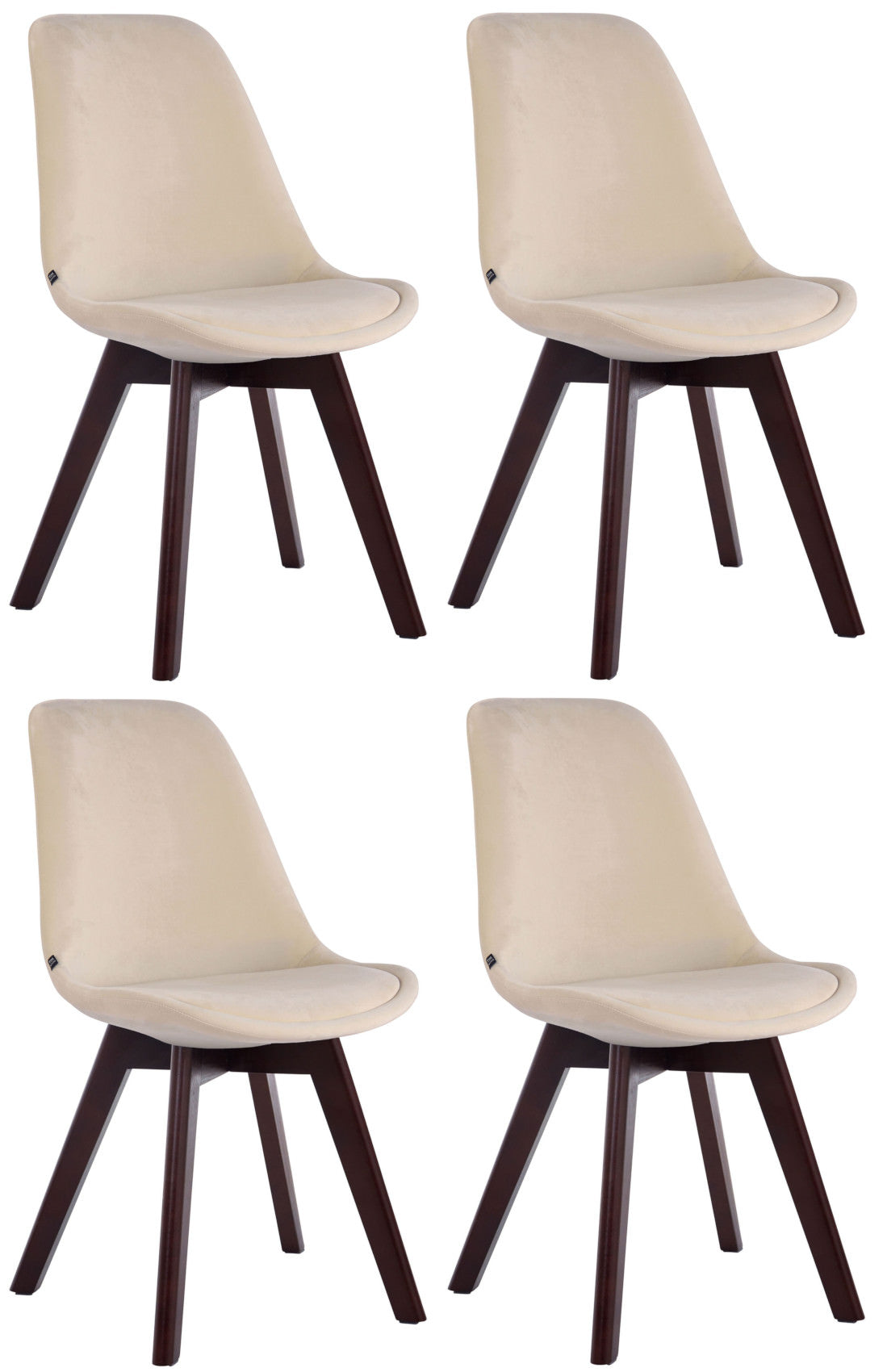 4er Set Besucherstühle Borneo Samt - CLP SHOP