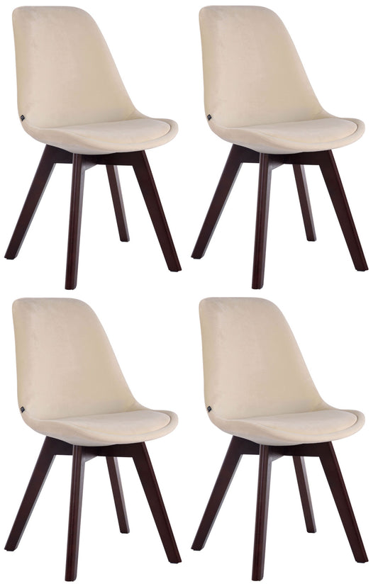 4er Set Besucherstühle Borneo Samt - CLP SHOP