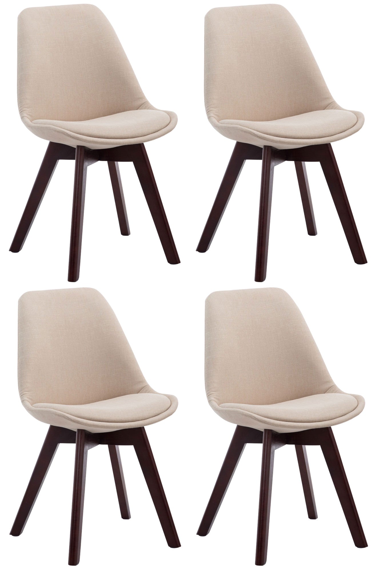4er Set Besucherstühle Borneo V2 Stoff - CLP SHOP