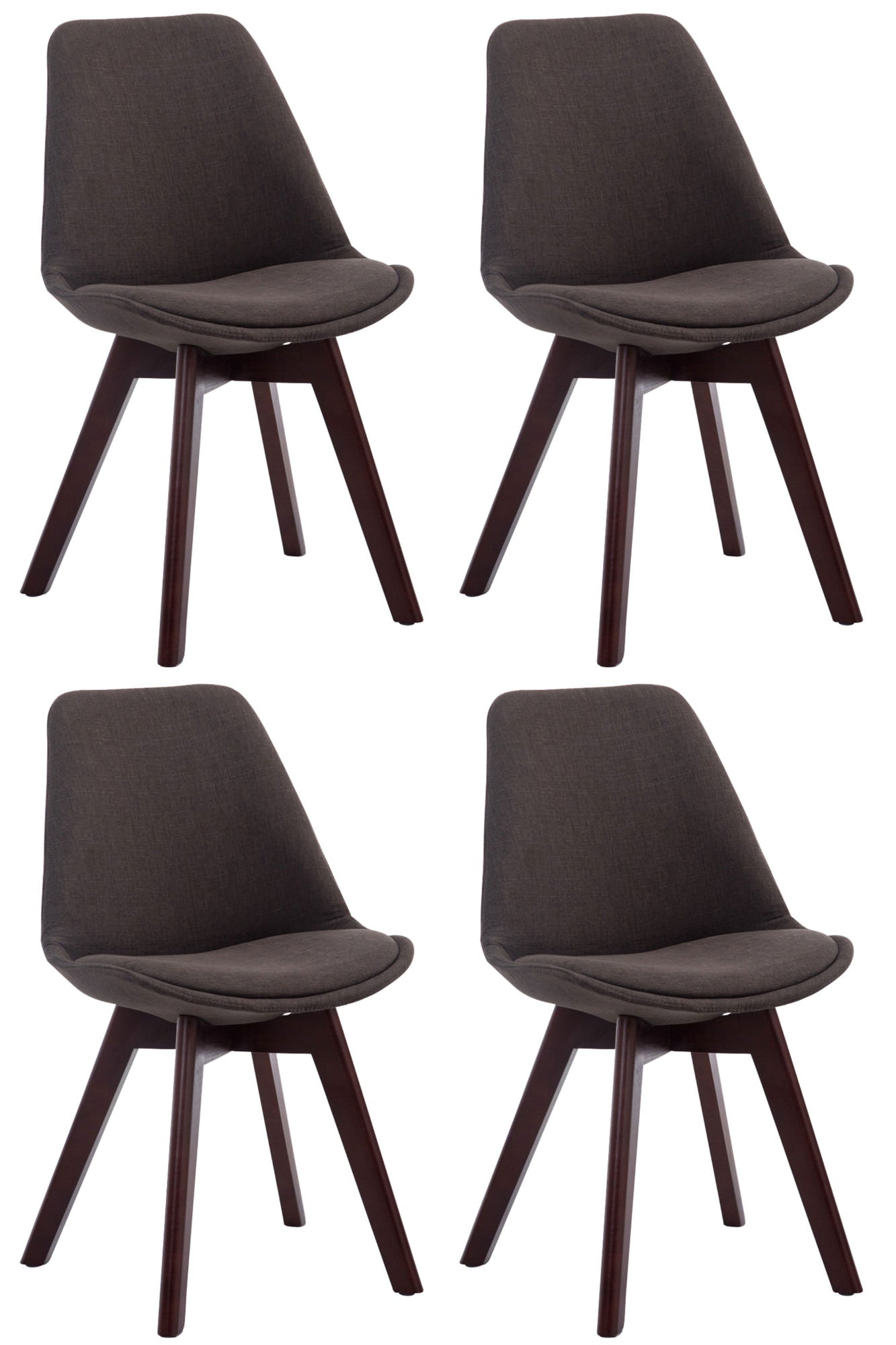 4er Set Besucherstühle Borneo V2 Stoff - CLP SHOP