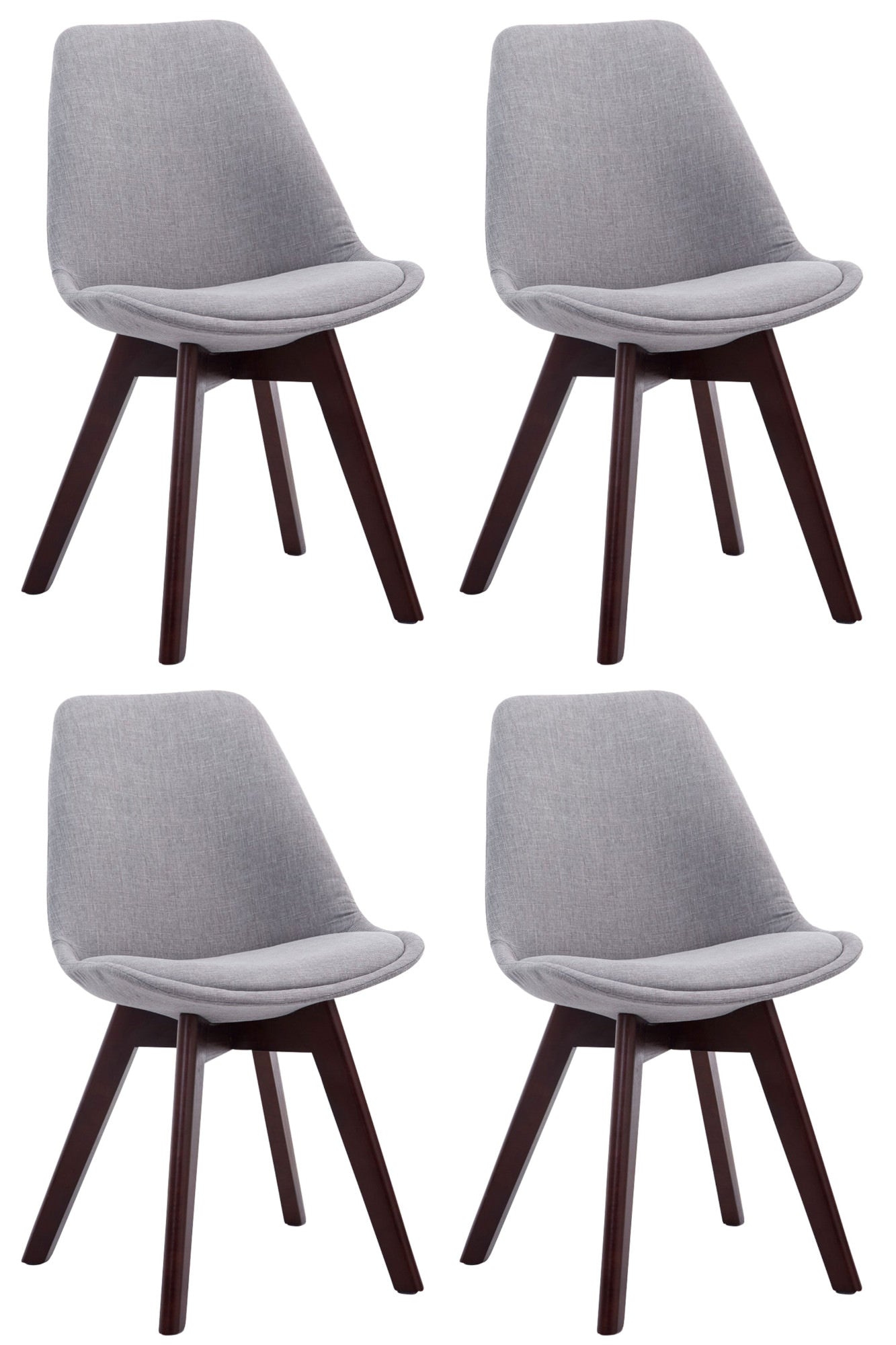 4er Set Besucherstühle Borneo V2 Stoff - CLP SHOP