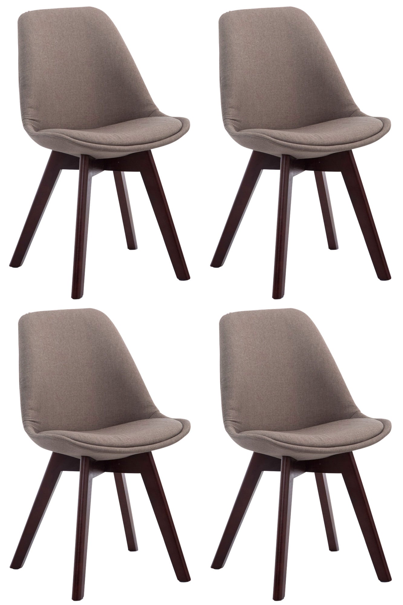 4er Set Besucherstühle Borneo V2 Stoff - CLP SHOP