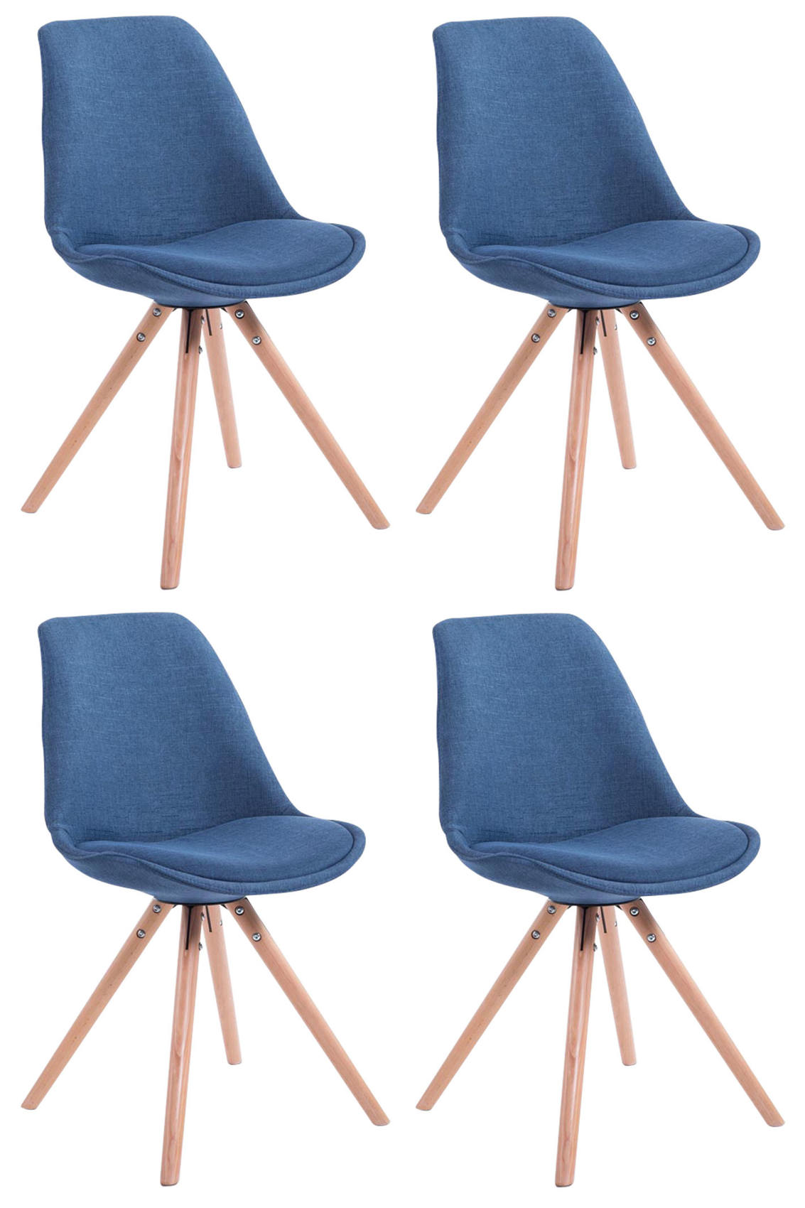 4er Set Besucherstühle Toulouse Stoff Rund - CLP SHOP