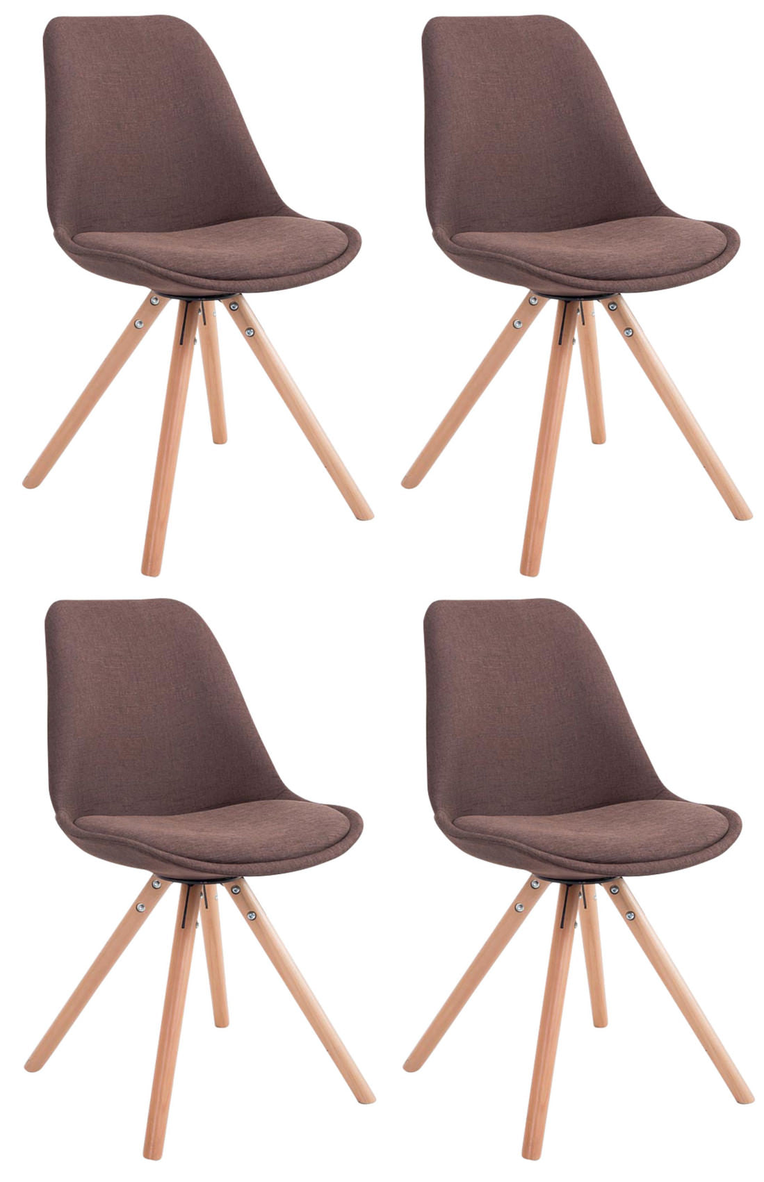 4er Set Besucherstühle Toulouse Stoff Rund - CLP SHOP