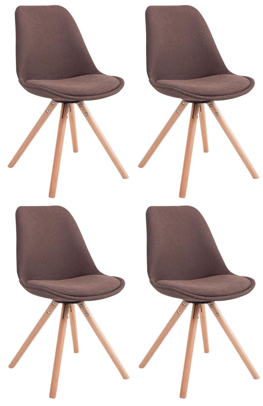 4er Set Besucherstühle Toulouse Stoff Rund - CLP SHOP