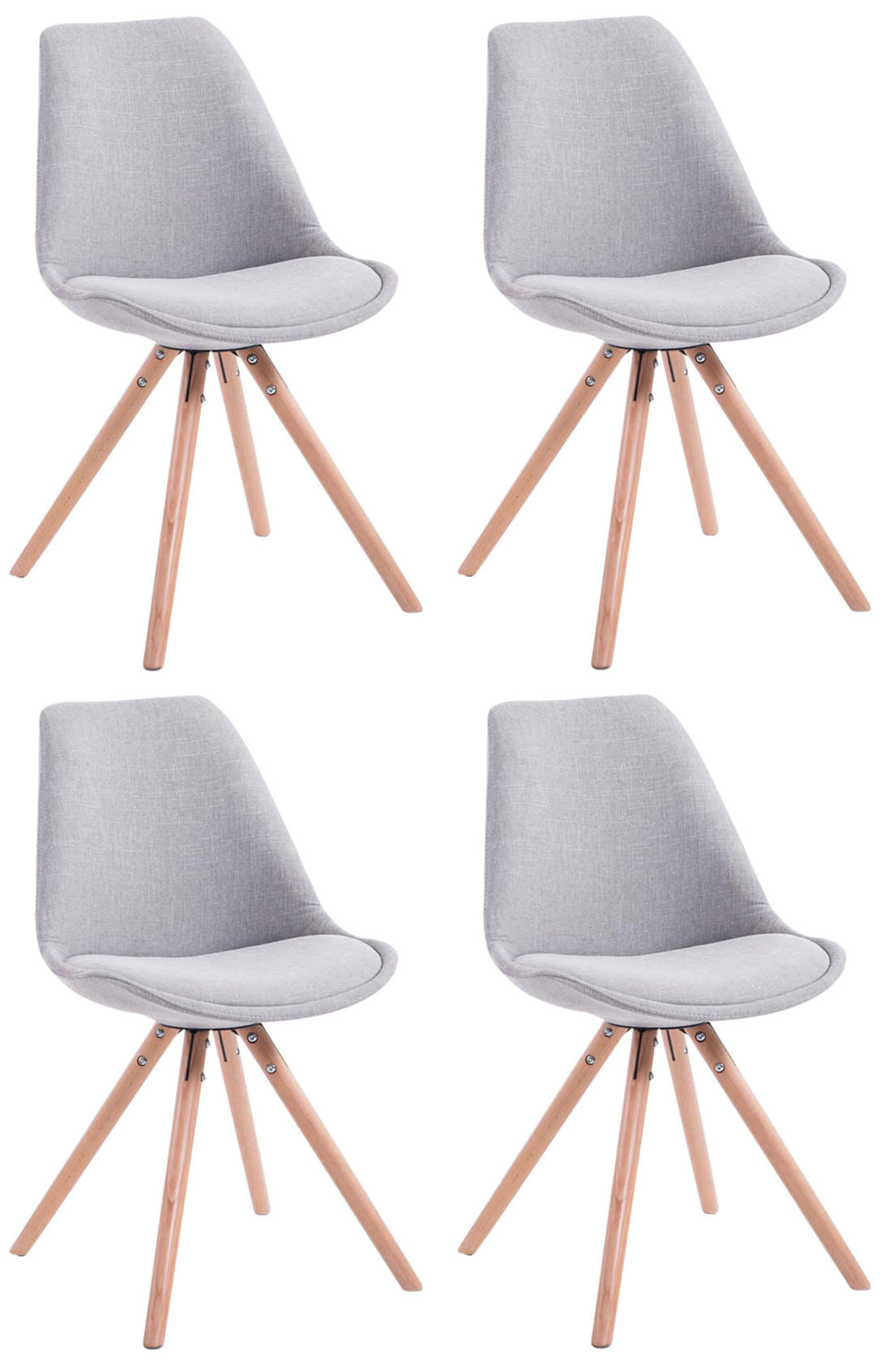 4er Set Besucherstühle Toulouse Stoff Rund - CLP SHOP