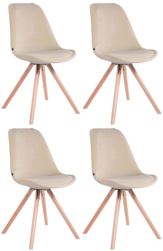 4er Set Stühle Toulouse Samt Rund - CLP SHOP