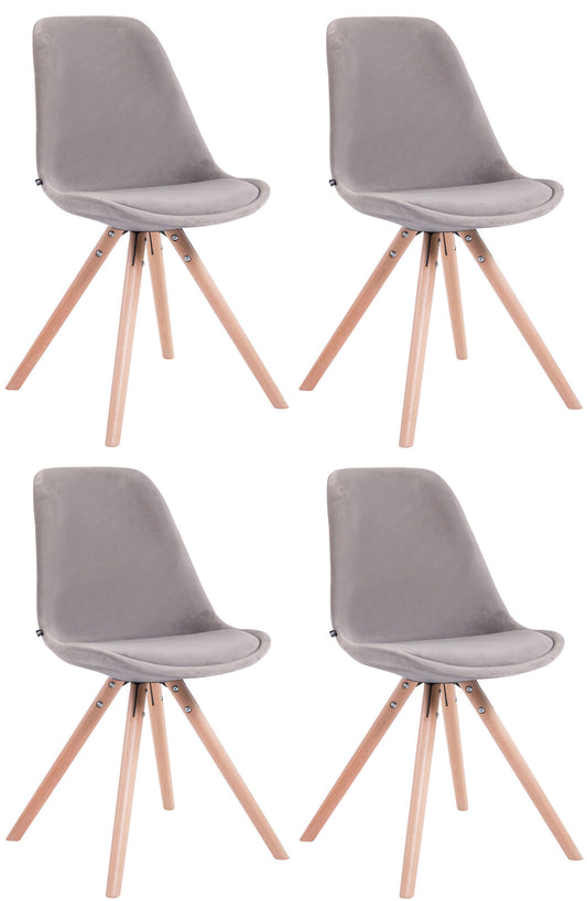 4er Set Stühle Toulouse Samt Rund - CLP SHOP