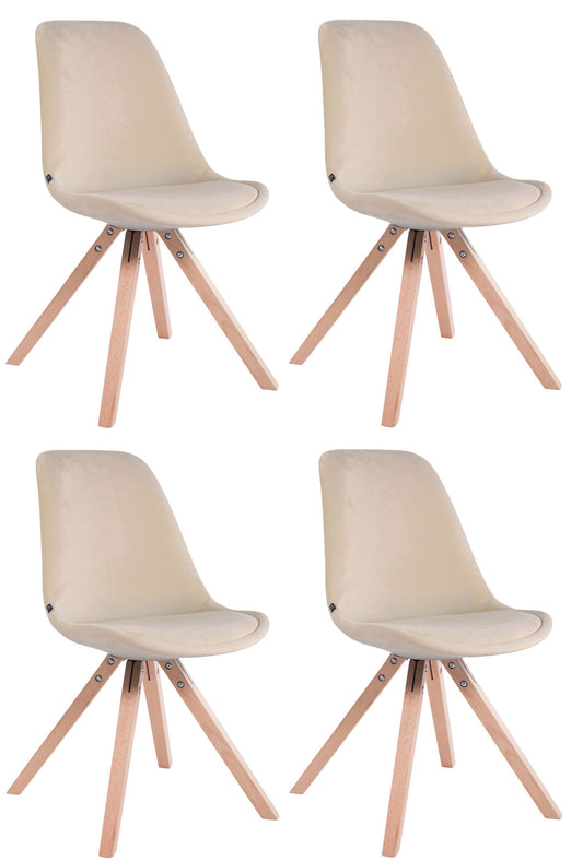 4er Set Stühle Toulouse Samt Square - CLP SHOP