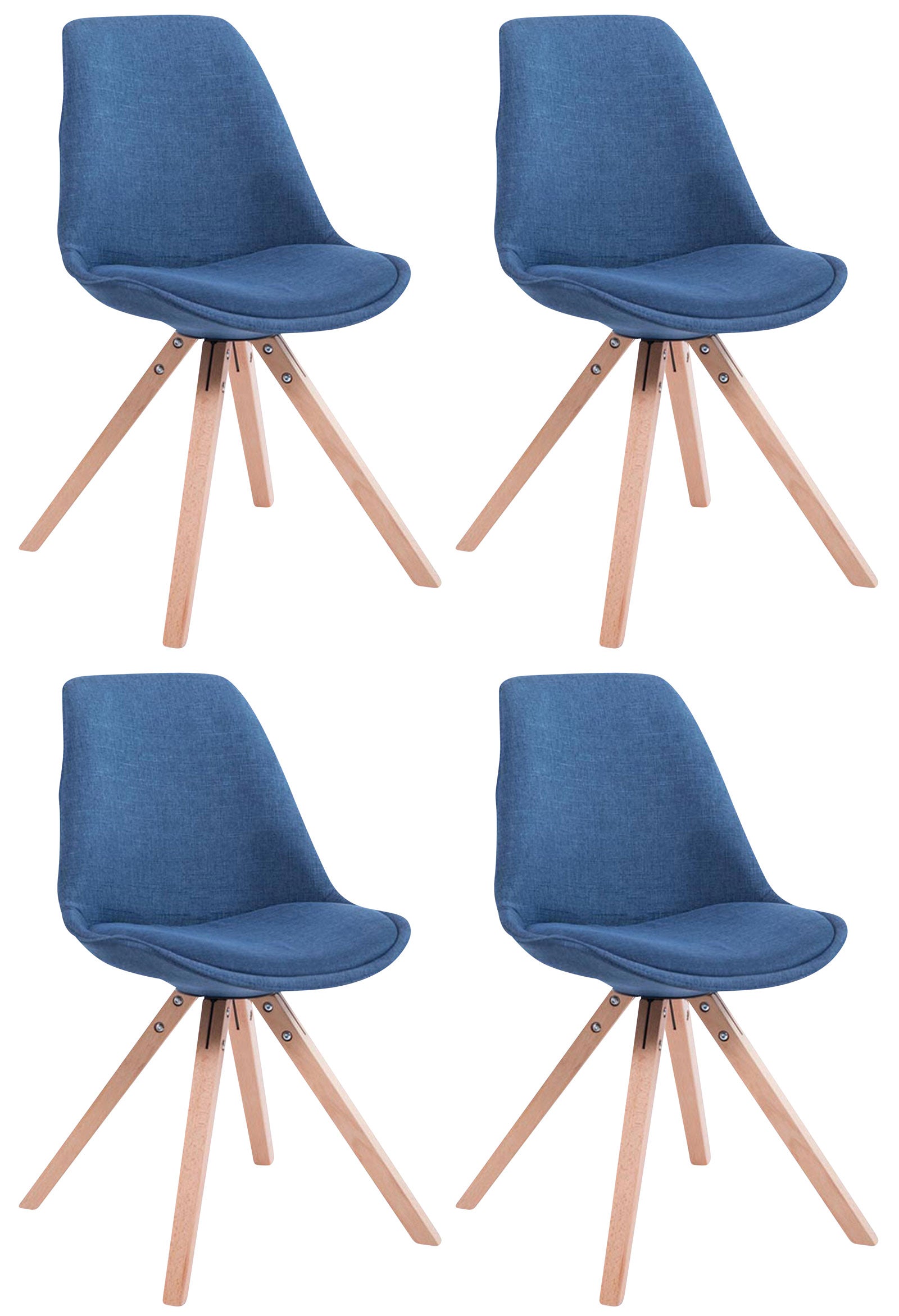 4er Set Besucherstühle Toulouse Stoff Square - CLP SHOP