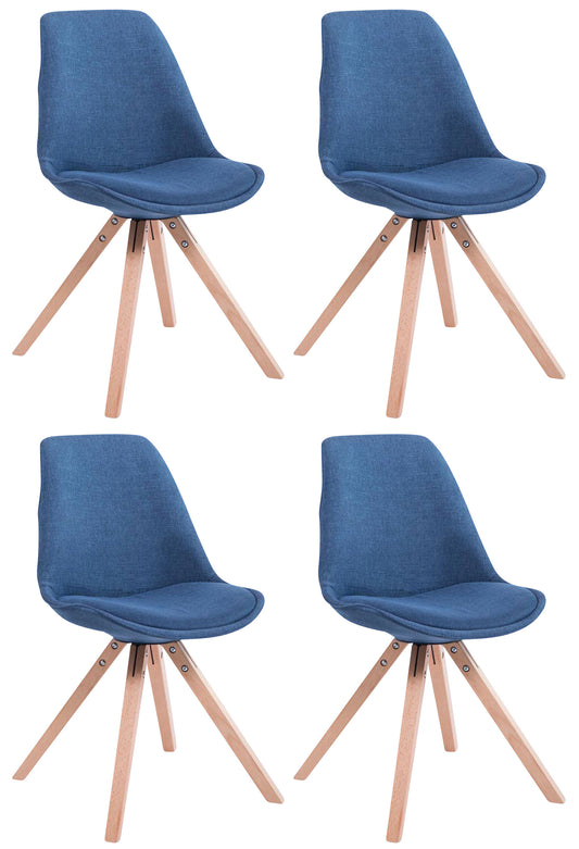 4er Set Besucherstühle Toulouse Stoff Square - CLP SHOP