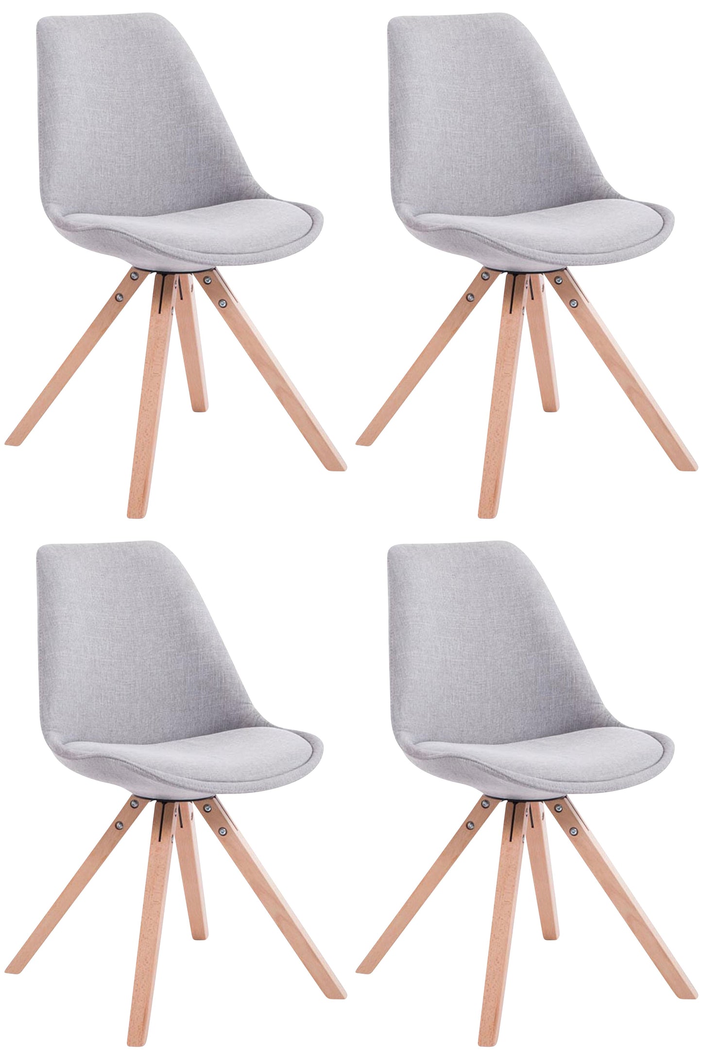 4er Set Besucherstühle Toulouse Stoff Square - CLP SHOP