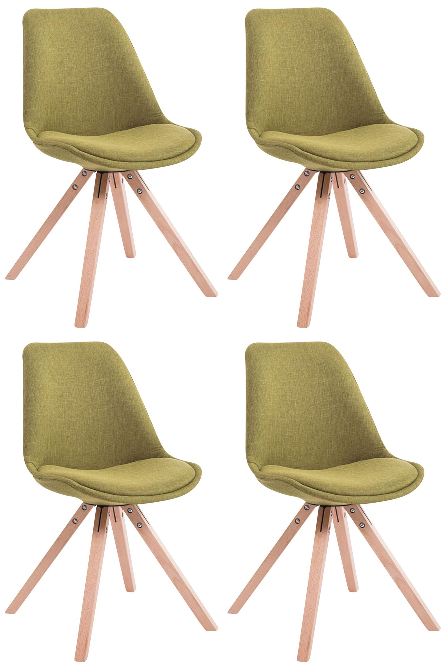 4er Set Besucherstühle Toulouse Stoff Square - CLP SHOP