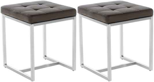 2er Set Edelstahl Sitzhocker Barci