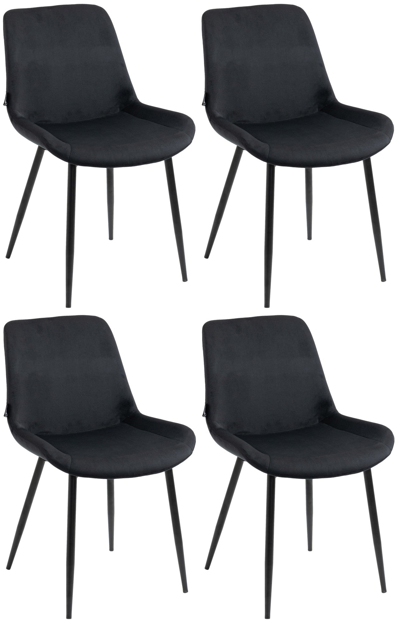 4er Set Esszimmerstühle Victoria Samt-Bezug