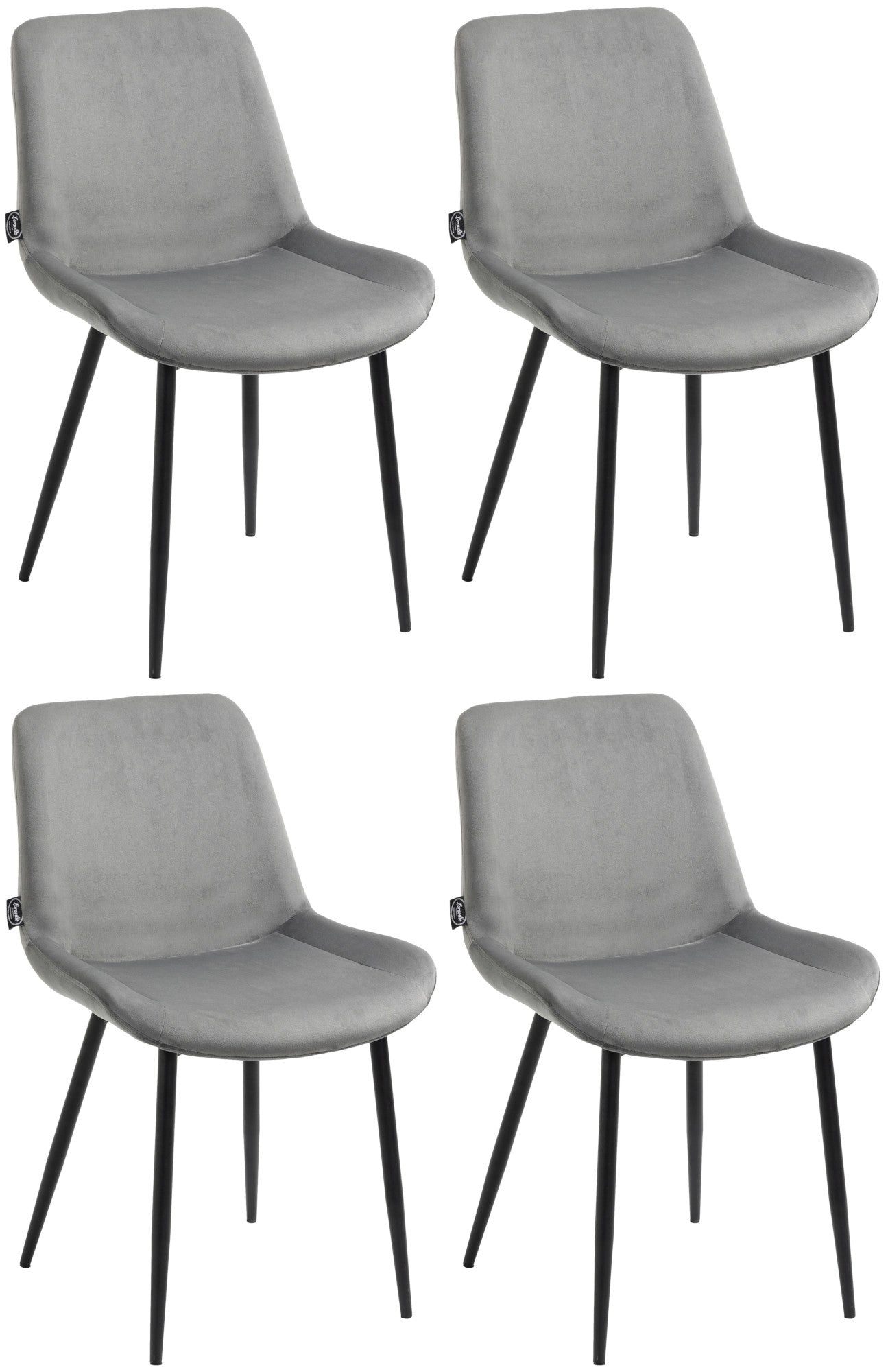 4er Set Esszimmerstühle Victoria Samt-Bezug
