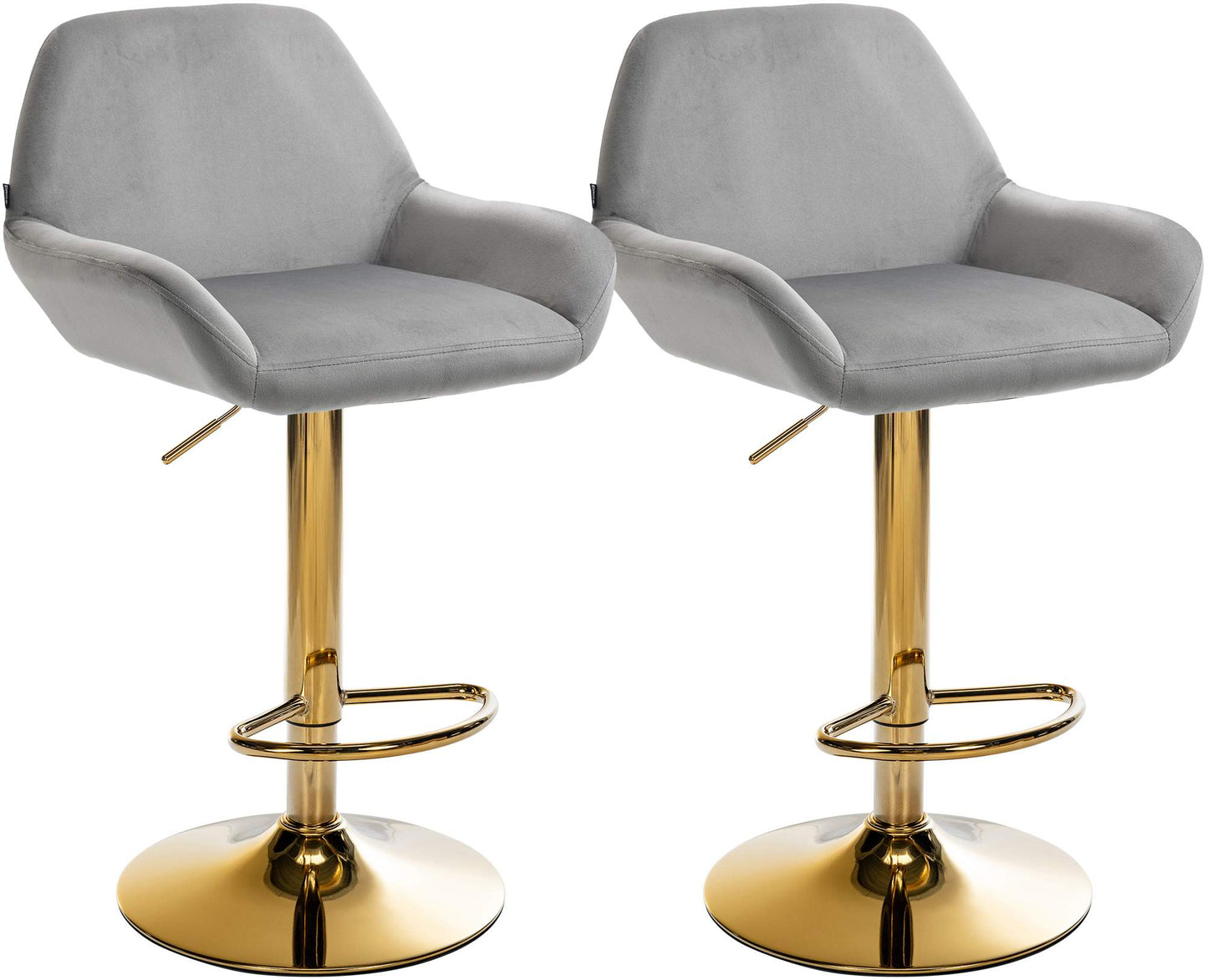 2er Set Barhocker Braga Gold Samt - CLP SHOP