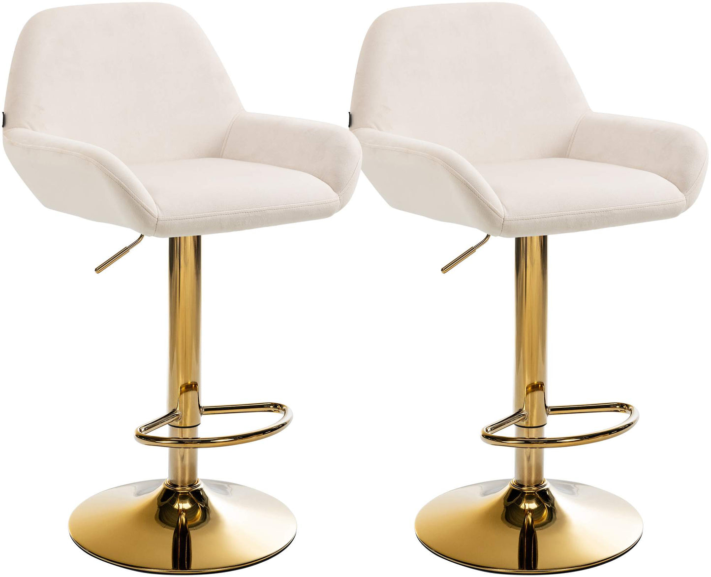 2er Set Barhocker Braga Gold Samt - CLP SHOP