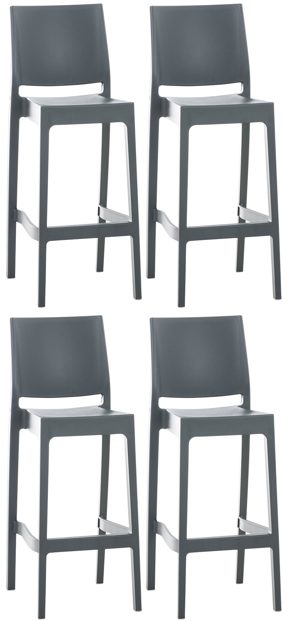 4er Set Barhocker Maya Kunststoff - CLP SHOP