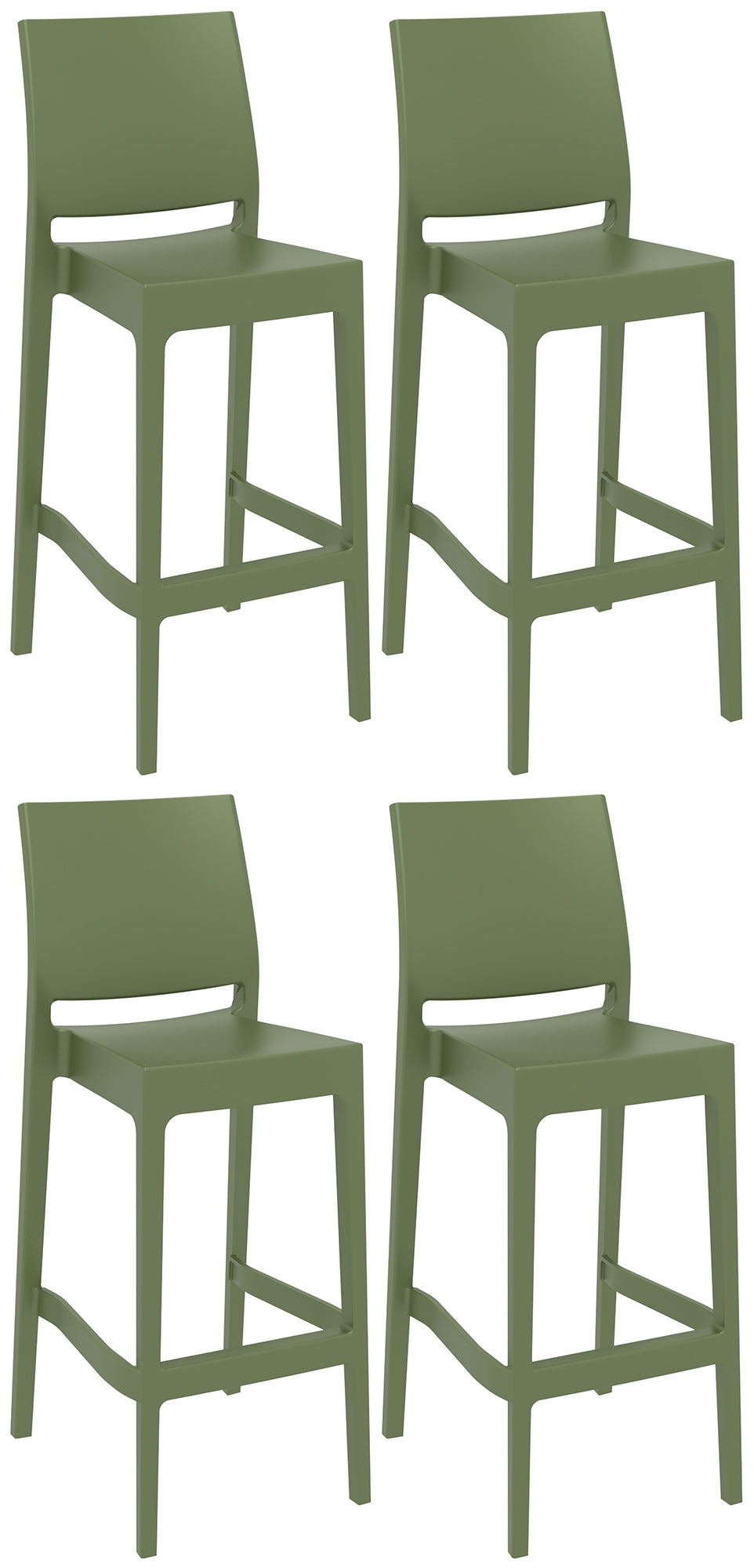 4er Set Barhocker Maya Kunststoff - CLP SHOP
