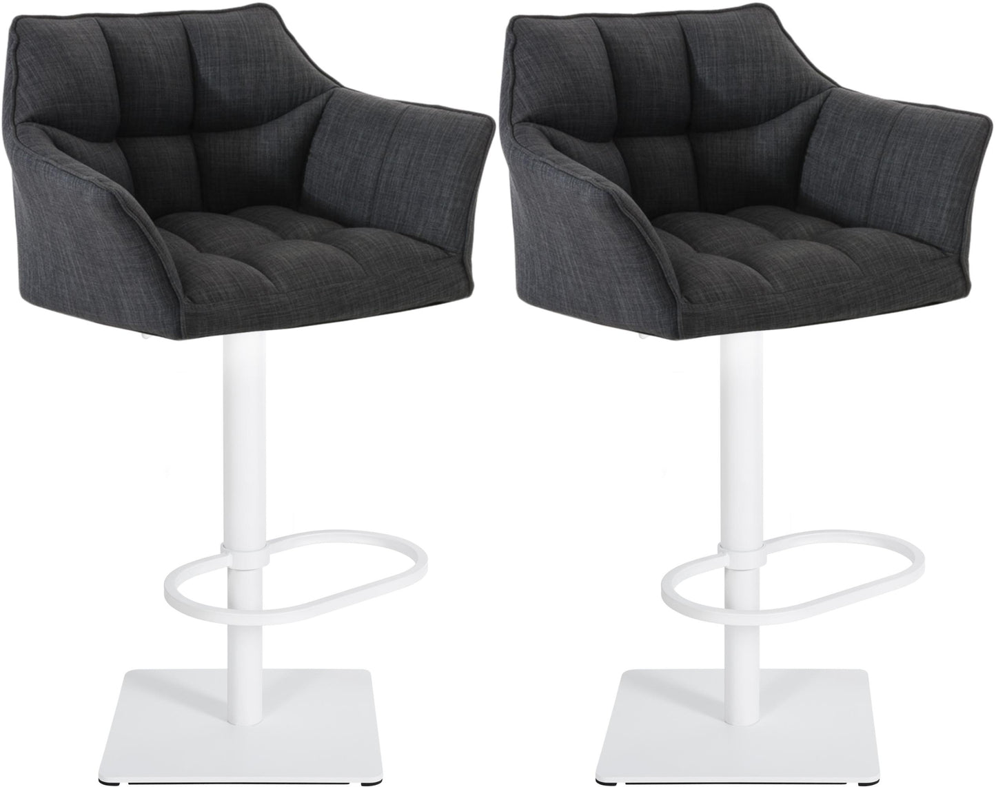 2er Set Barhocker Damaso Stoffbezug