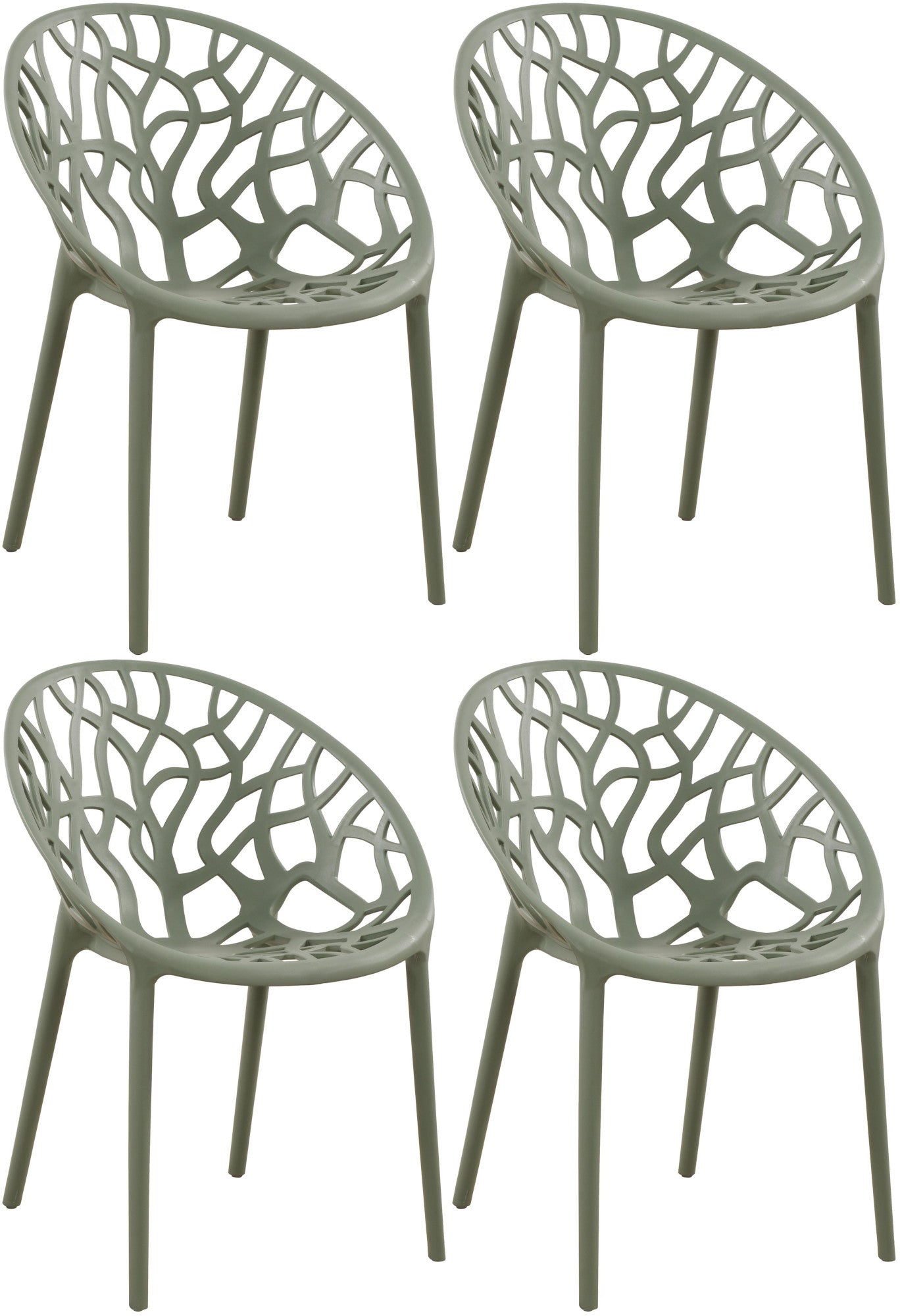 4er Set Stapelbare Gartenstühle Hope - CLP SHOP