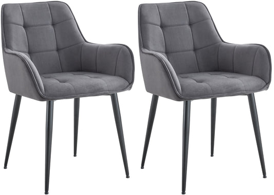 2er Set Esszimmerstuhl Ferndale Samt