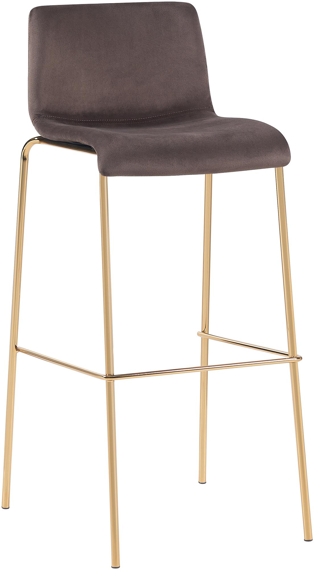 Barhocker Hoover Samt Vierfußgestell Gold CLP