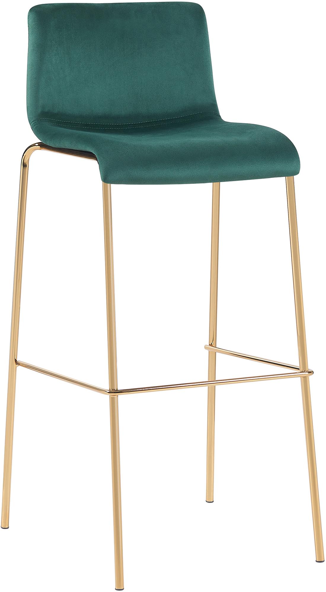 Barhocker Hoover Samt Vierfußgestell Gold CLP