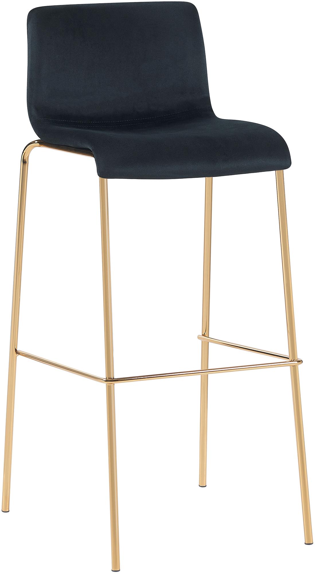 Barhocker Hoover Samt Vierfußgestell Gold CLP