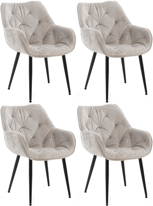 4er Set Stuhl Tanna Samt - CLP SHOP