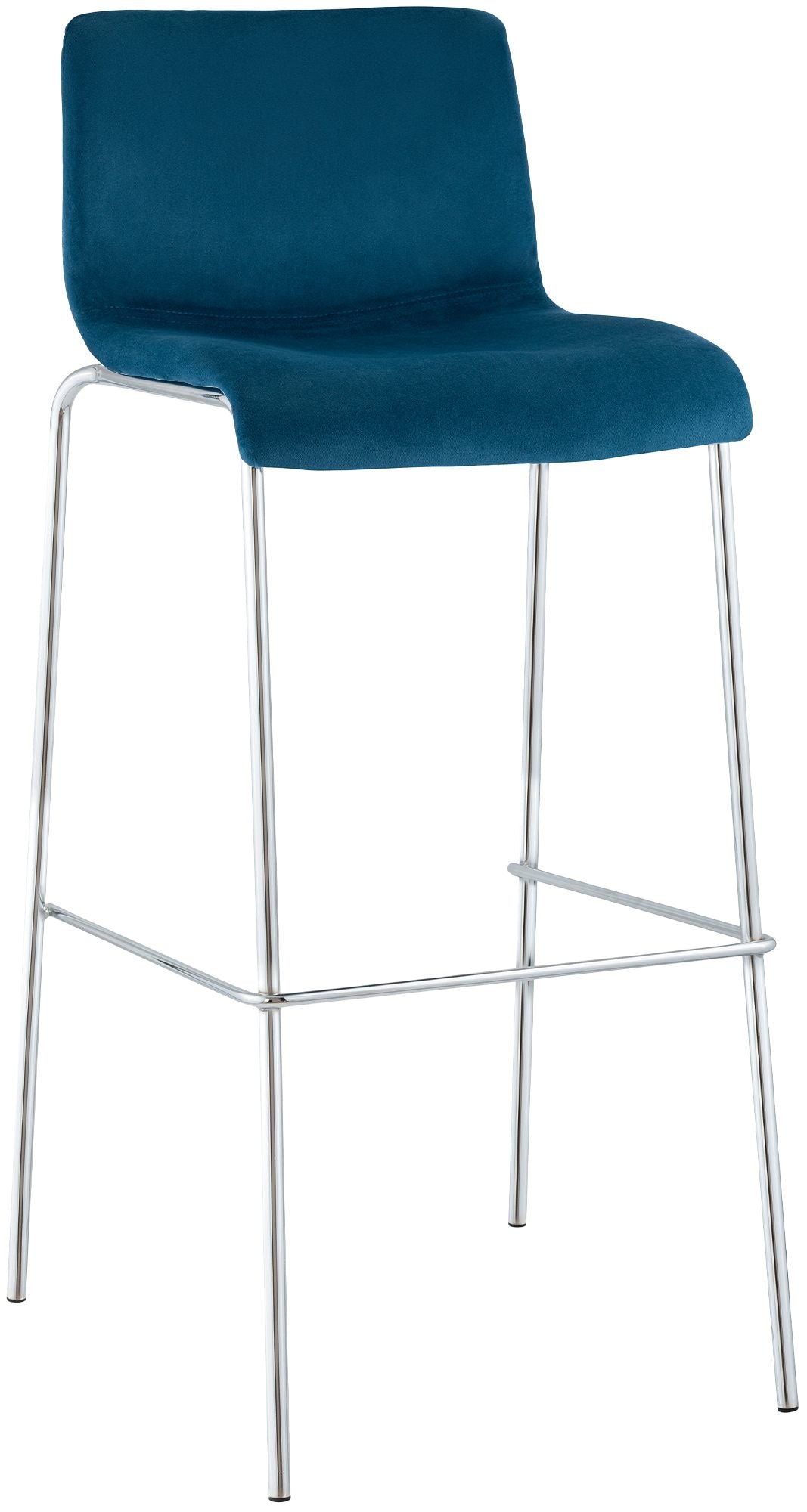 Barhocker Hover Samt Vierfußgestell Chrom CLP