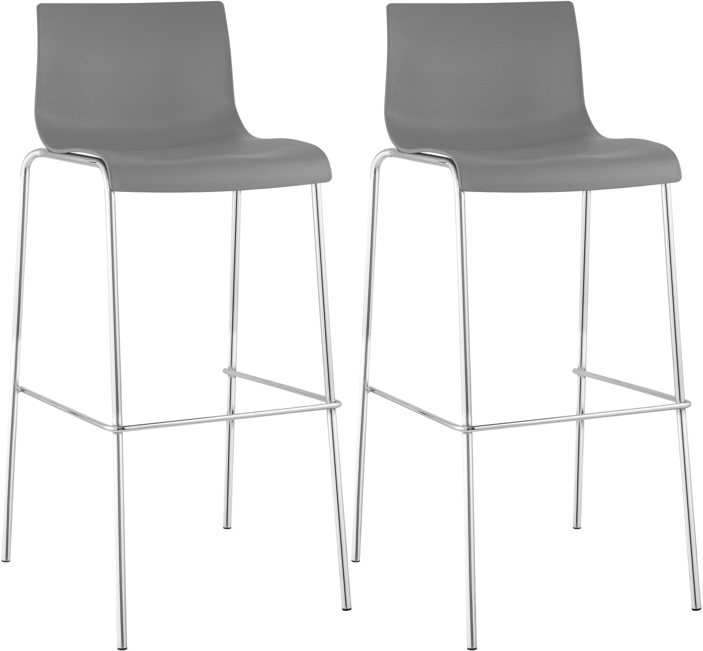 2er Set Barhocker Hoover Kunststoff 4-Fuß Gestell