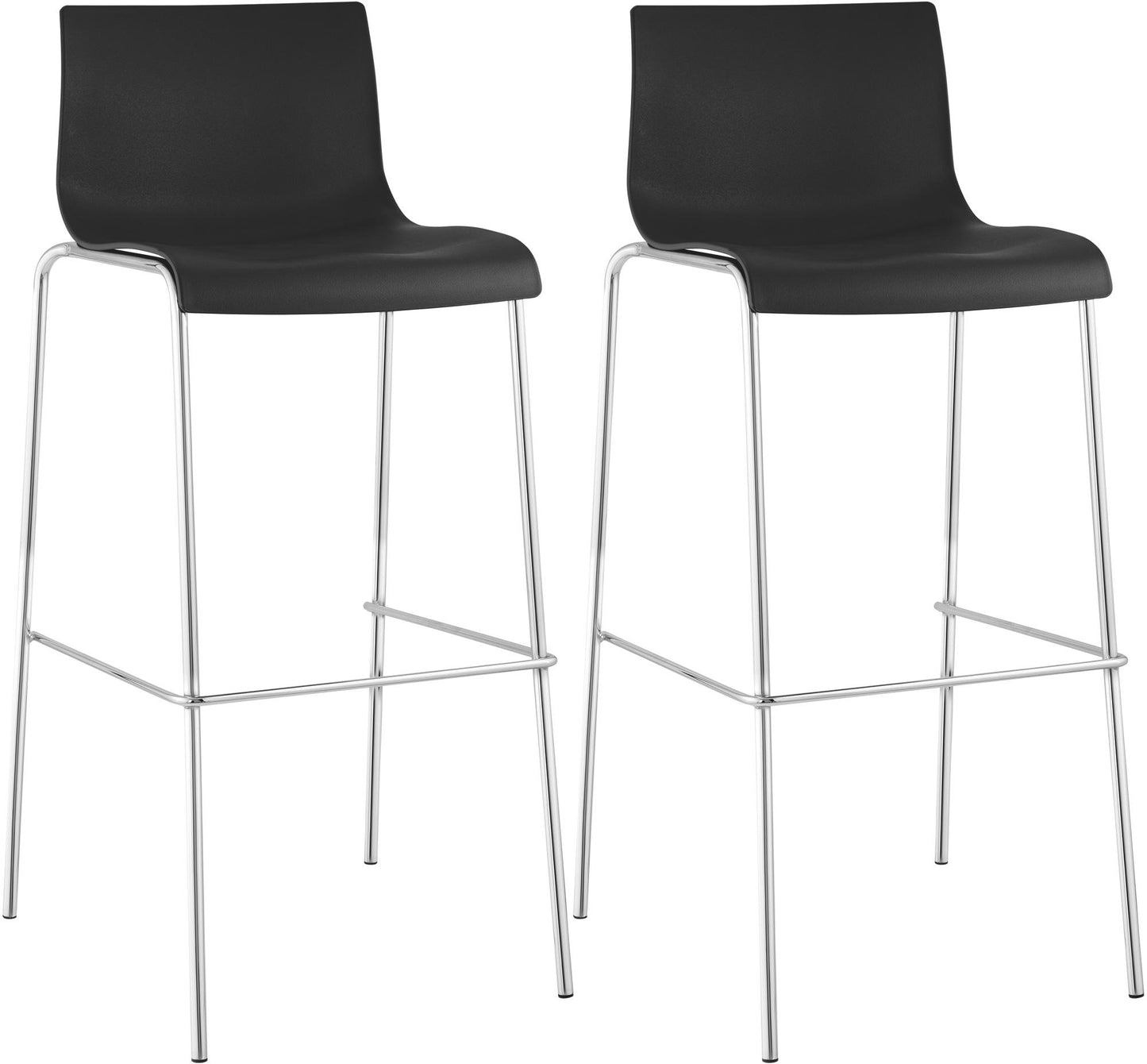 2er Set Barhocker Hoover Kunststoff 4-Fuß Gestell