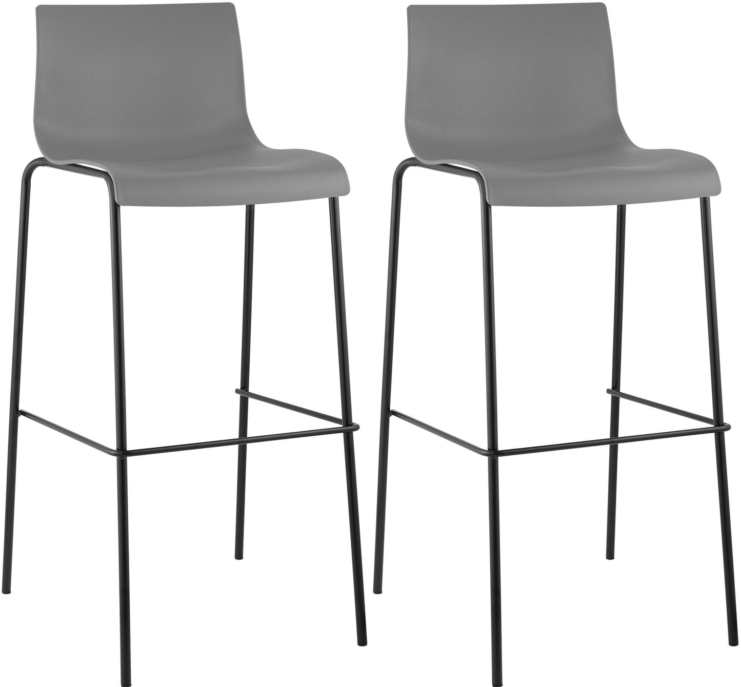 2er Set Barhocker Hoover Kunststoff 4-Fuß Gestell