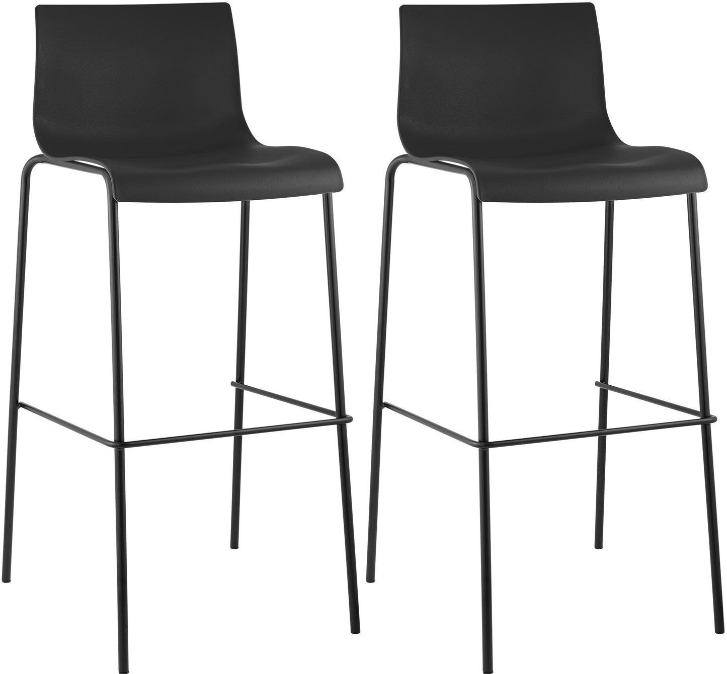 2er Set Barhocker Hoover Kunststoff 4-Fuß Gestell