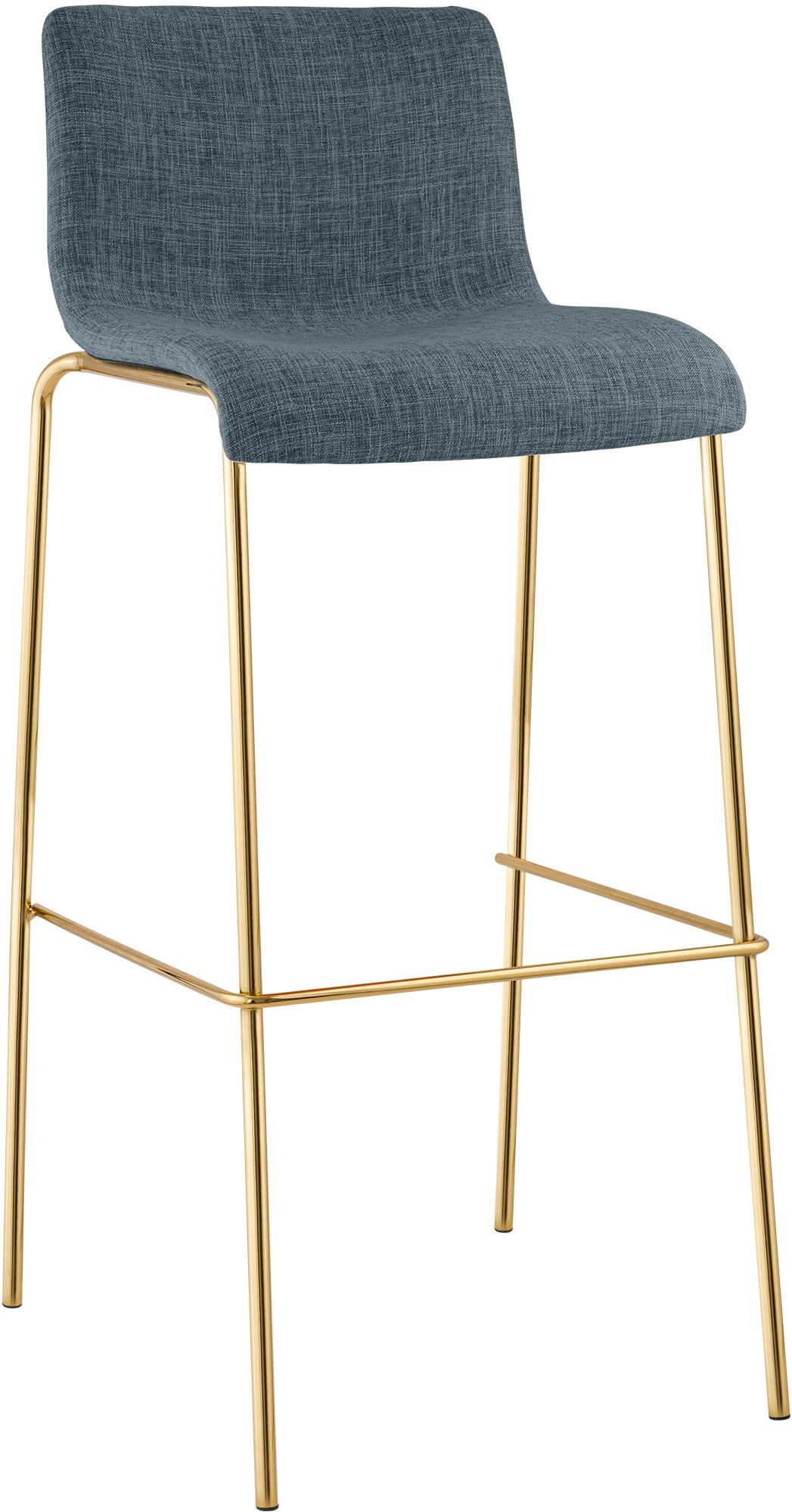 Barhocker Hover Stoff Vierfußgestell Gold CLP
