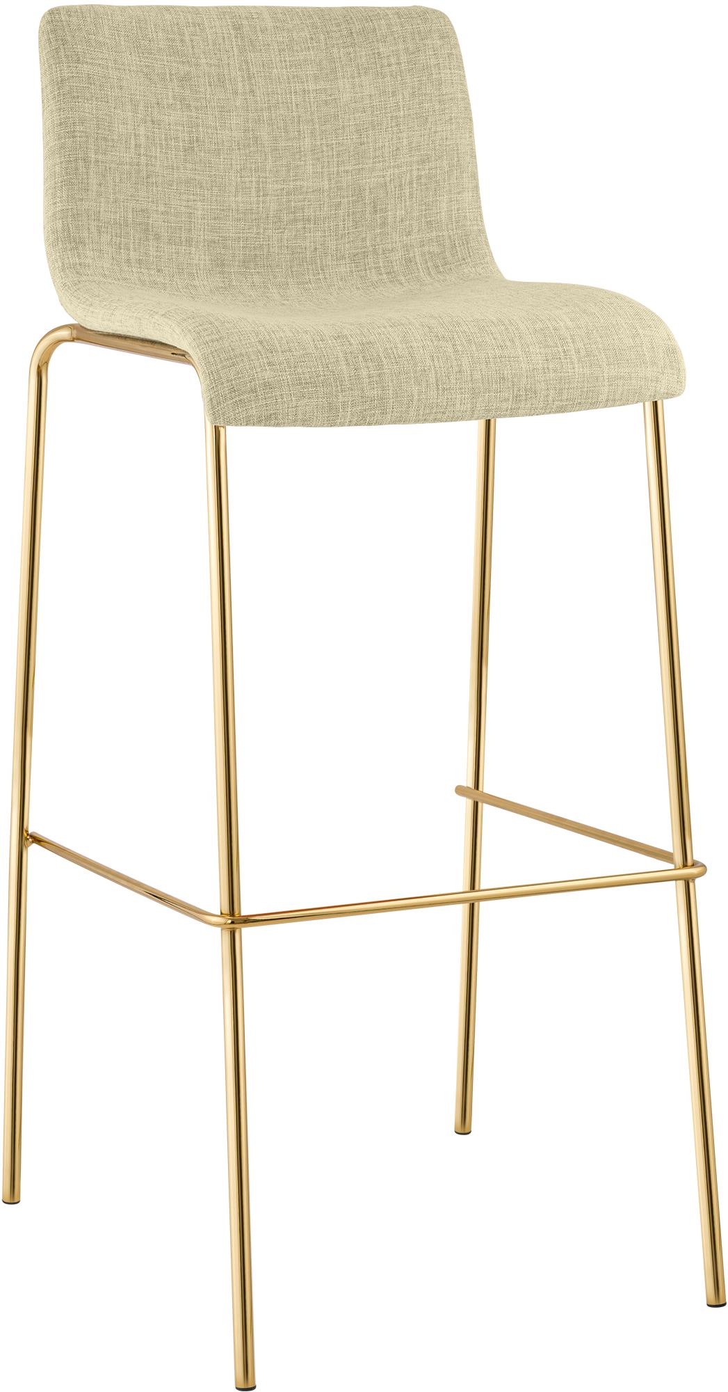 Barhocker Hover Stoff Vierfußgestell Gold CLP